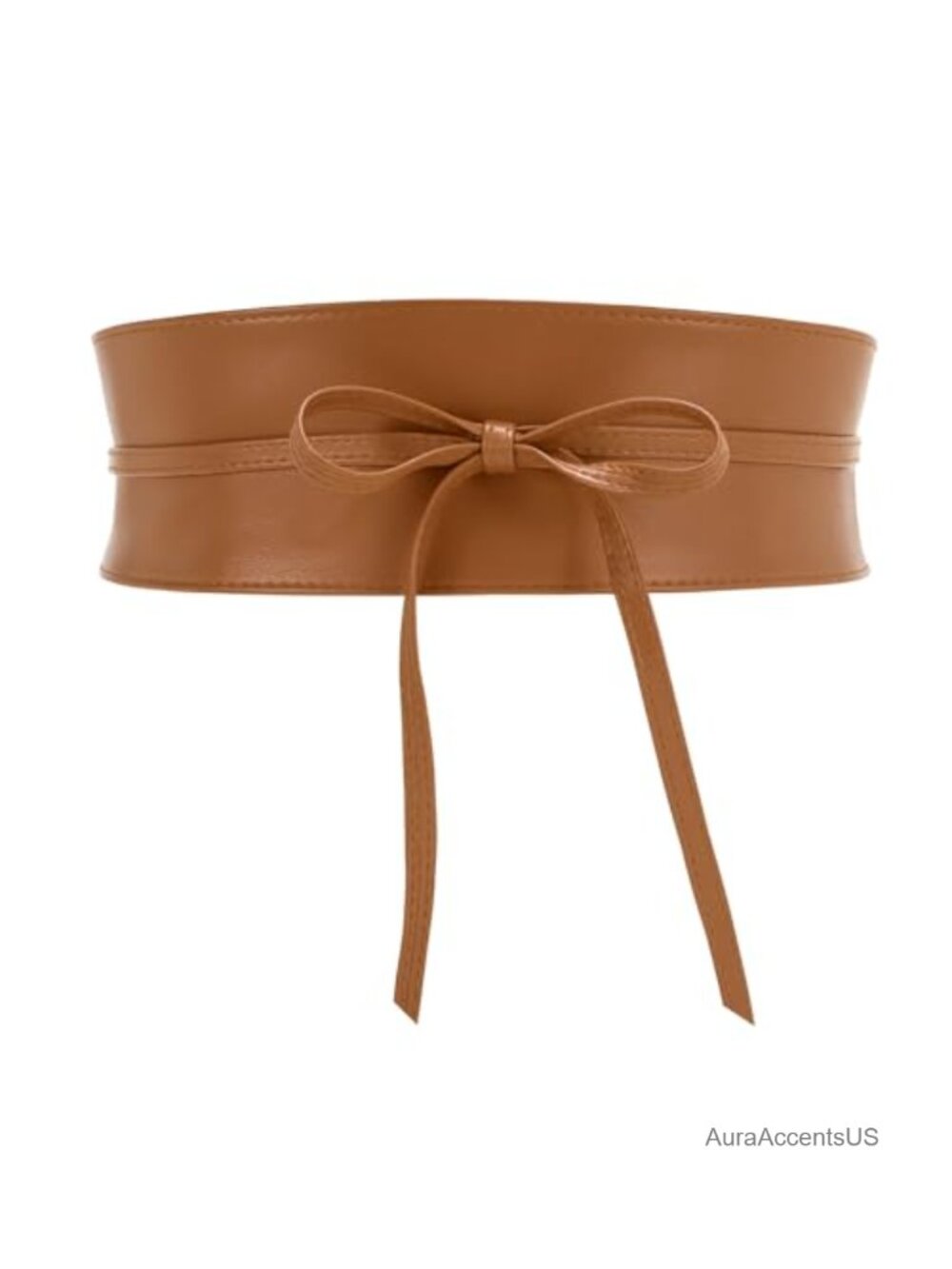 Women's Faux Leather Obi Waist Belt Wrap Around Bowknot Wide Belt